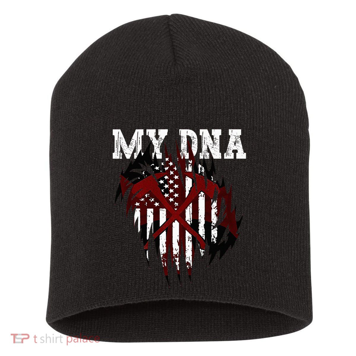 In My Dna Ripped Design Braveheart Firefighters Short Acrylic Beanie