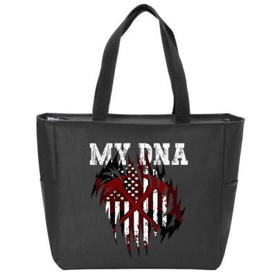 In My Dna Ripped Design Braveheart Firefighters Zip Tote Bag