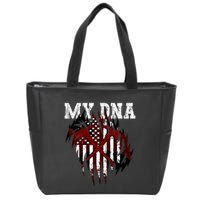 In My Dna Ripped Design Braveheart Firefighters Zip Tote Bag