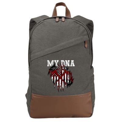 In My Dna Ripped Design Braveheart Firefighters Cotton Canvas Backpack