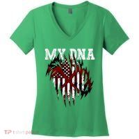 In My Dna Ripped Design Braveheart Firefighters Women's V-Neck T-Shirt