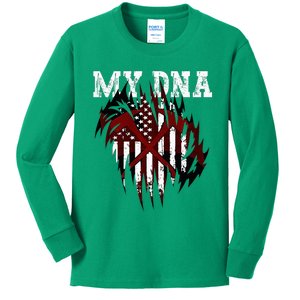 In My Dna Ripped Design Braveheart Firefighters Kids Long Sleeve Shirt