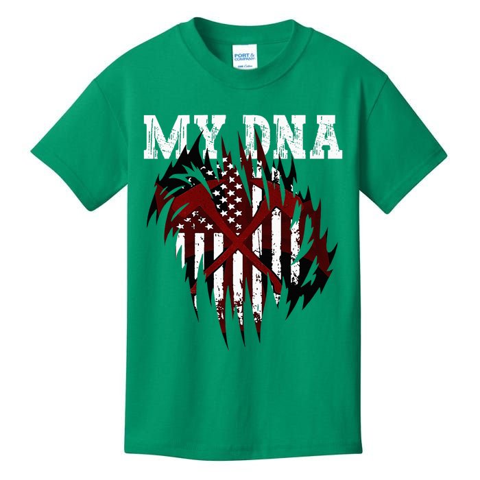 In My Dna Ripped Design Braveheart Firefighters Kids T-Shirt