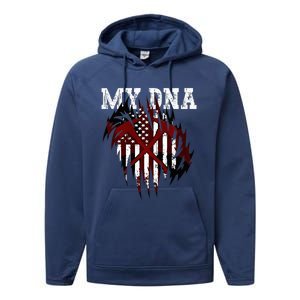 In My Dna Ripped Design Braveheart Firefighters Performance Fleece Hoodie