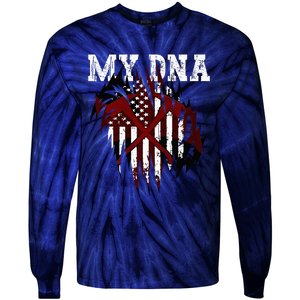 In My Dna Ripped Design Braveheart Firefighters Tie-Dye Long Sleeve Shirt