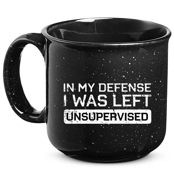 In My Defense I Was Left Unsupervised Funny Saying 15oz Campfire Ceramic Mug