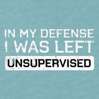In My Defense I Was Left Unsupervised Funny Saying Sueded Cloud Jersey T-Shirt