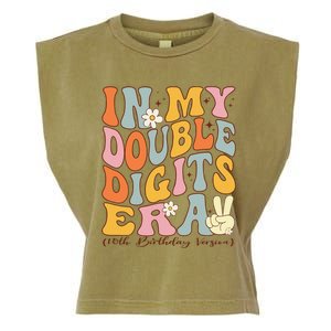 In My Double Digits Era 10th Birthday Garment-Dyed Women's Muscle Tee