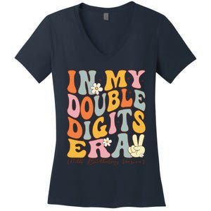 In My Double Digits Era 10th Birthday Women's V-Neck T-Shirt