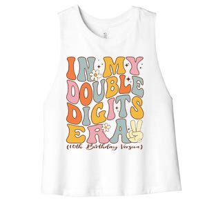 In My Double Digits Era 10th Birthday Women's Racerback Cropped Tank