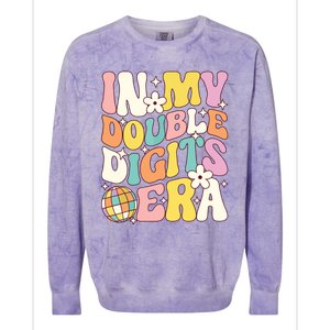 In My Double Digits Era Retro 10 Year Old 10th Birthday Colorblast Crewneck Sweatshirt