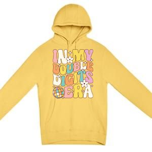 In My Double Digits Era Retro 10 Year Old 10th Birthday Premium Pullover Hoodie