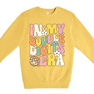 In My Double Digits Era Retro 10 Year Old 10th Birthday Premium Crewneck Sweatshirt