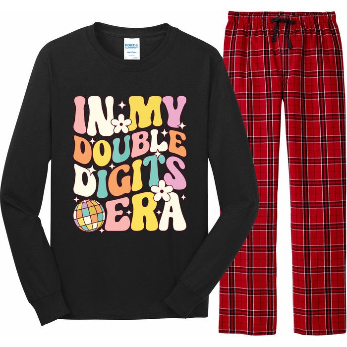 In My Double Digits Era Retro 10 Year Old 10th Birthday Long Sleeve Pajama Set