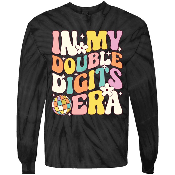 In My Double Digits Era Retro 10 Year Old 10th Birthday Tie-Dye Long Sleeve Shirt