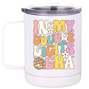 In My Double Digits Era Retro 10 Year Old 10th Birthday 12 oz Stainless Steel Tumbler Cup