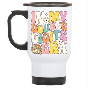 In My Double Digits Era Retro 10 Year Old 10th Birthday Stainless Steel Travel Mug