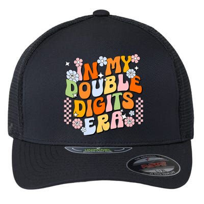 In My Double Digits Era Retro 10 Year Old 10th Birthday Girl Flexfit Unipanel Trucker Cap