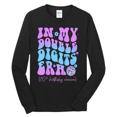 In My Double Digits Era Retro 10 Year Old 10th Birthday Tall Long Sleeve T-Shirt