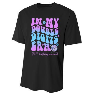 In My Double Digits Era Retro 10 Year Old 10th Birthday Performance Sprint T-Shirt