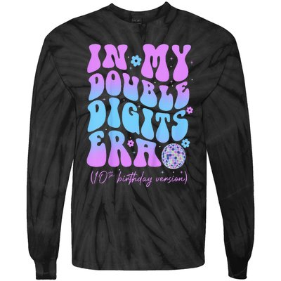 In My Double Digits Era Retro 10 Year Old 10th Birthday Tie-Dye Long Sleeve Shirt