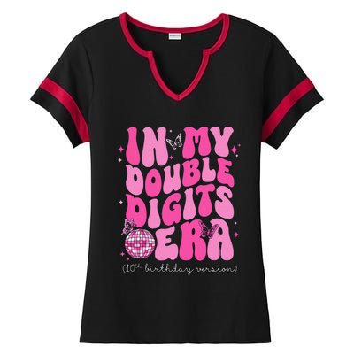 In My Double Digits Era 10th Birthday Version Ladies Halftime Notch Neck Tee