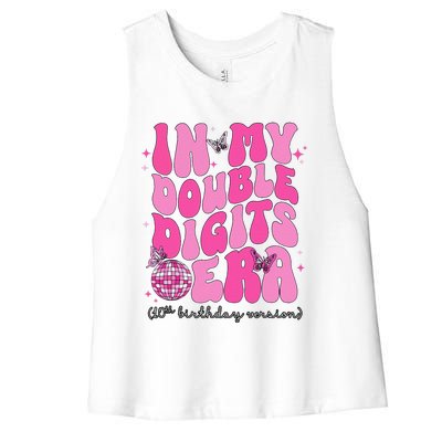 In My Double Digits Era 10th Birthday Version Women's Racerback Cropped Tank