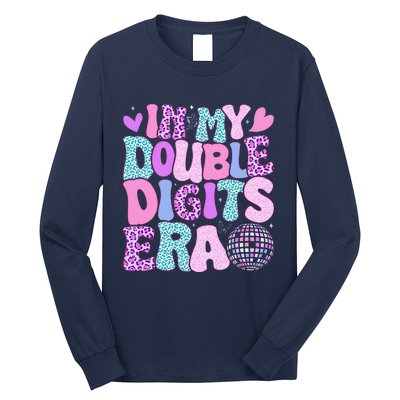 In My Double Digits Era Retro 10 Year Old 10th Birthday Girl Long Sleeve Shirt