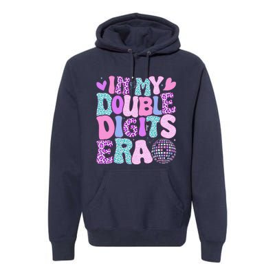 In My Double Digits Era Retro 10 Year Old 10th Birthday Girl Premium Hoodie