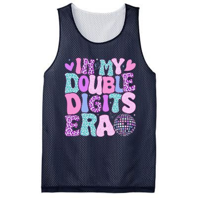 In My Double Digits Era Retro 10 Year Old 10th Birthday Girl Mesh Reversible Basketball Jersey Tank