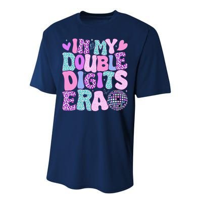 In My Double Digits Era Retro 10 Year Old 10th Birthday Girl Performance Sprint T-Shirt