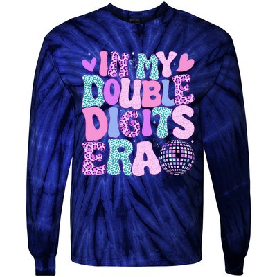 In My Double Digits Era Retro 10 Year Old 10th Birthday Girl Tie-Dye Long Sleeve Shirt