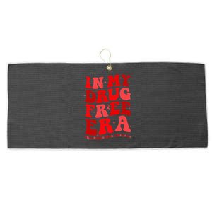 In My Drugs Free Era Funny Red Ribbon Week Awareness Large Microfiber Waffle Golf Towel