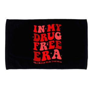 In My Drugs Free Era Funny Red Ribbon Week Awareness Microfiber Hand Towel