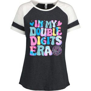 In My Double Digits Era Retro 10 Year Old 10th Birthday Girl Enza Ladies Jersey Colorblock Tee