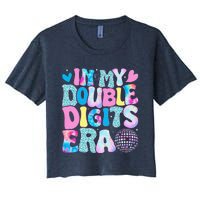 In My Double Digits Era Retro 10 Year Old 10th Birthday Girl Women's Crop Top Tee