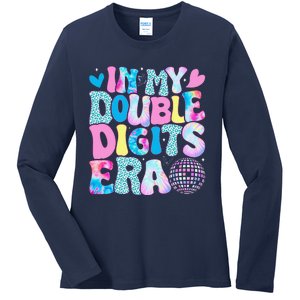 In My Double Digits Era Retro 10 Year Old 10th Birthday Girl Ladies Long Sleeve Shirt