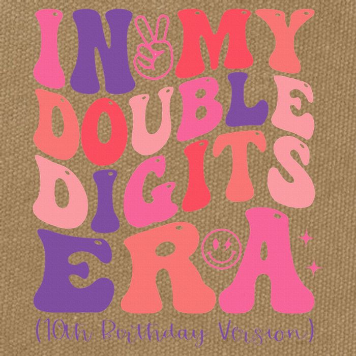 In My Double Digits Era 10th Birthday Cotton Canvas Backpack