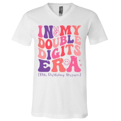 In My Double Digits Era 10th Birthday V-Neck T-Shirt