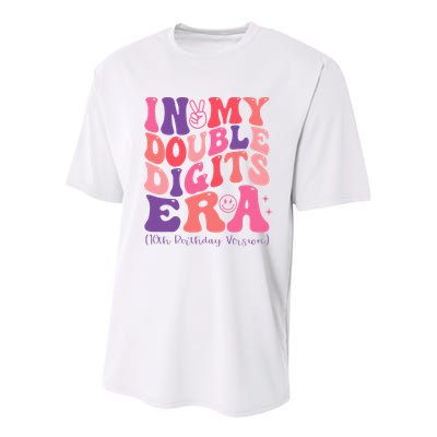 In My Double Digits Era 10th Birthday Youth Performance Sprint T-Shirt