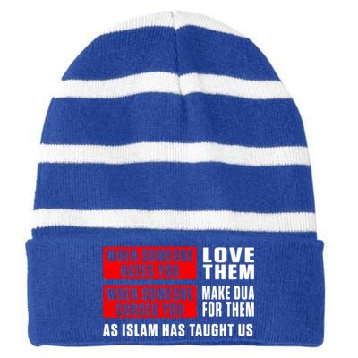 Islam Muslim Dua Allah Alhamdulillah Religion Ramadan Gift Cute Gift Striped Beanie with Solid Band