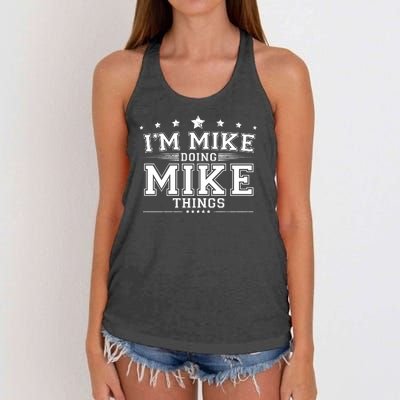 Im Mike Doing Mike Things Women's Knotted Racerback Tank