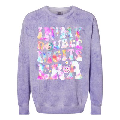 In My Double Digits Era Funny 10th Bday Colorblast Crewneck Sweatshirt