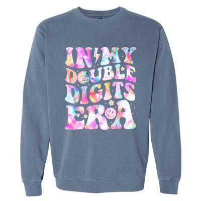 In My Double Digits Era Funny 10th Bday Garment-Dyed Sweatshirt