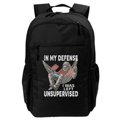 In My Defense I Was Left Unsupervised Graphic Funny Saying Daily Commute Backpack
