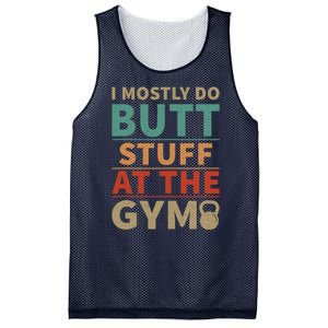 I Mostly Do Butt Stuff At The Gym Funny Sarcastic Workout Mesh Reversible Basketball Jersey Tank