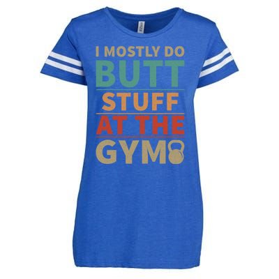 I Mostly Do Butt Stuff At The Gym Funny Sarcastic Workout Enza Ladies Jersey Football T-Shirt