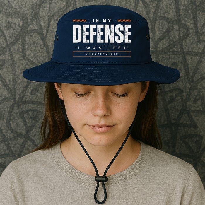 In My Defense I Was Left Unsupervised | Funny Retro Vintage Legacy Cool Fit Booney Bucket Hat