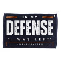 In My Defense I Was Left Unsupervised | Funny Retro Vintage Grommeted Golf Towel