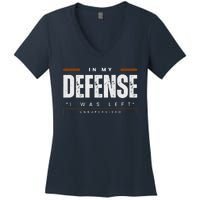 In My Defense I Was Left Unsupervised | Funny Retro Vintage Women's V-Neck T-Shirt